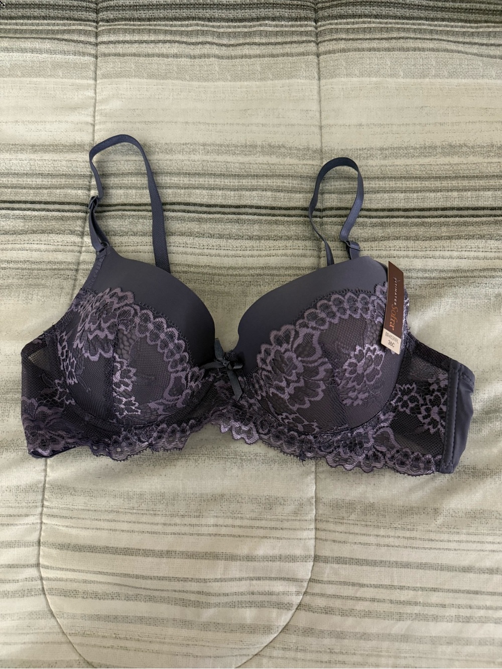NWT Sofra Intimates Lace Push Up Bra Purple 36C
